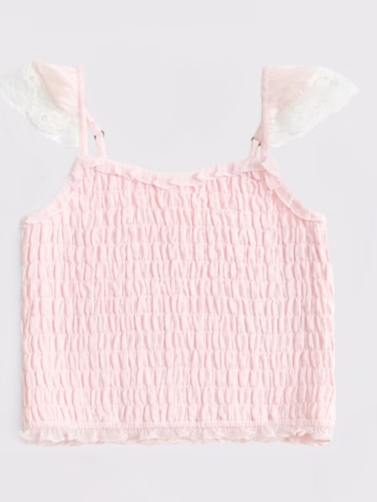 abercrombie kids Other - Abercrombie kids smocked top with lace flutter sleeve - girls size 9/10